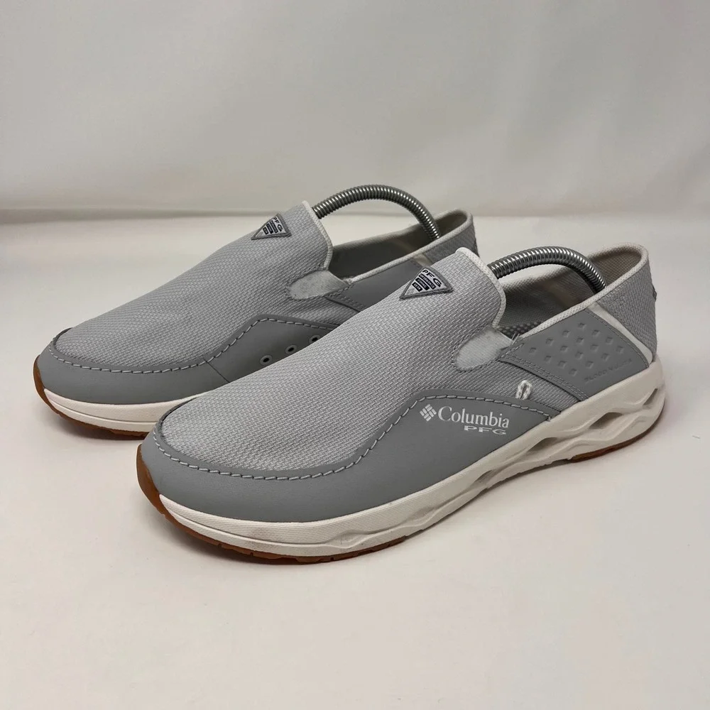Columbia PFG Bahama X Slip On Shoes Mens 10 Gray Blood N Guts Fishing EUC